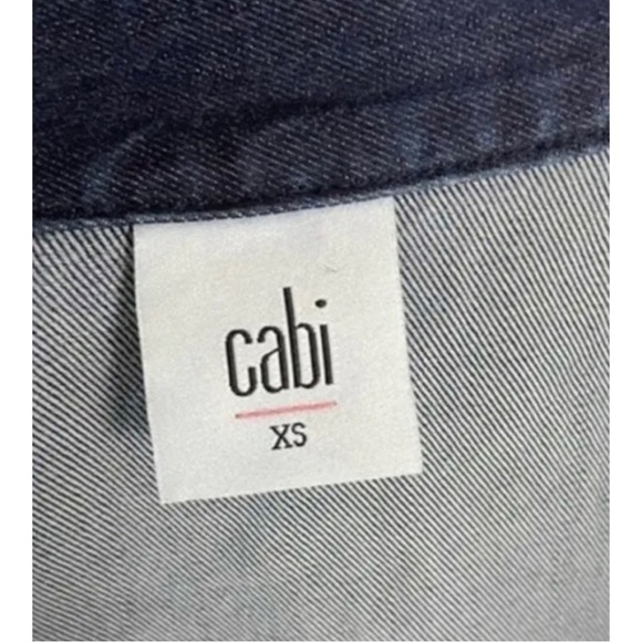 Cabi Womens Sz XS Blue Tie Neck Chambray Denim Button Front Shirt Top Blouse - Picture 15 of 16